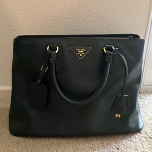 Prada Galleria Dark Green Leather Bag